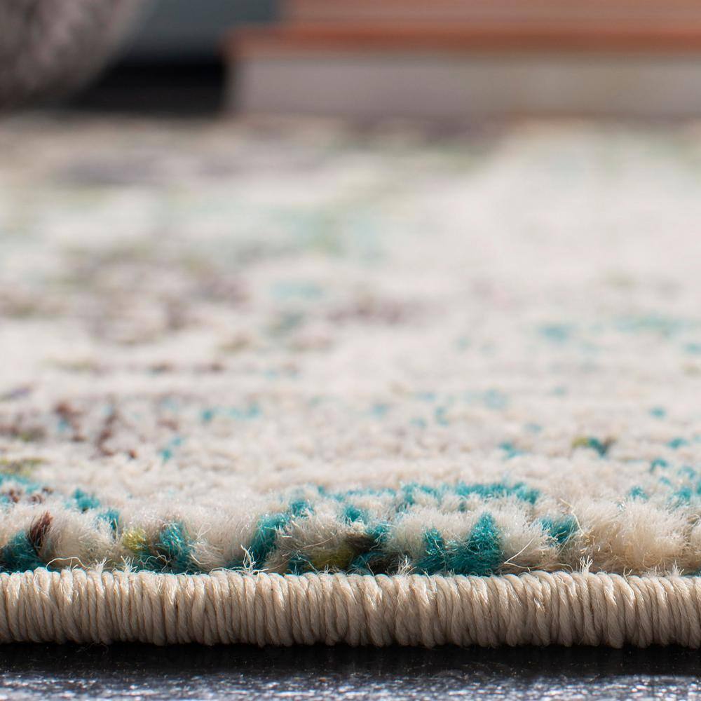 Madison Roswell Vintage Blue 6'7" Square Synthetic Area Rug