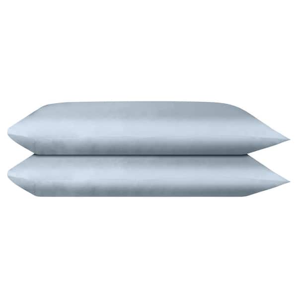 Delara Delara Light Blue Solid 100% Eucalyptus Lyocell Tencel, Queen, Pack of 2 Smooth and Breathable,Super Soft Pillowcases