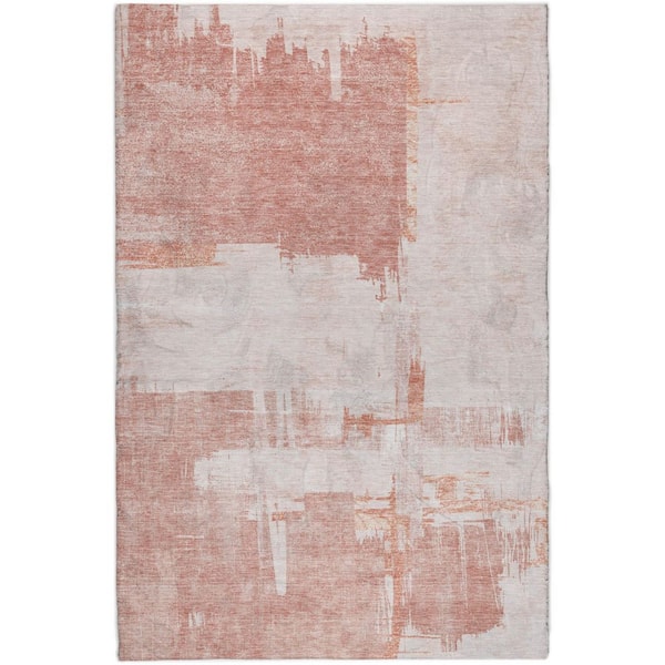 Dream Shag Premium Machine Washable Abstract ADS624 Blush 10 ft. x 14 ft. Area Rug
