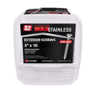 #10 x 3 in. 305 stainless Steel Star Drive Coarse Thread Deck Screws 5 lb. Box