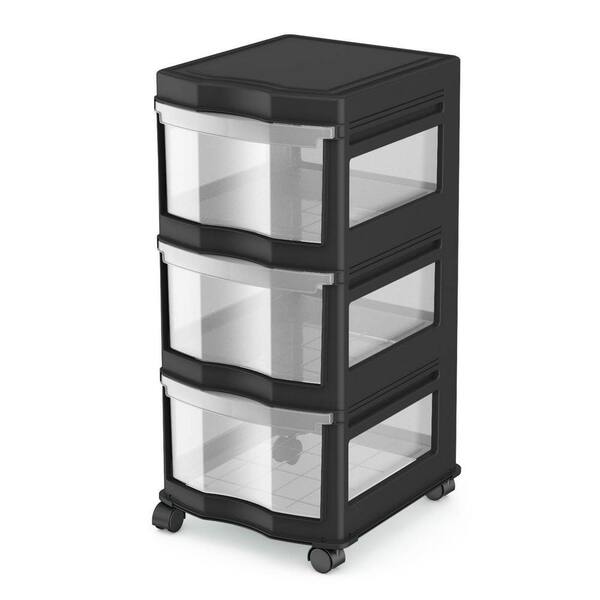 Unbranded 13.2 in. x 27.75 in. Classic 3-Shelf Storage Container Organizer Plastic Drawers (12-Pack)
