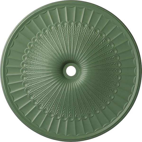 Ekena Millwork 3-3/8" x 51" x 51" Polyurethane Galveston Ceiling, Hand-Painted Athenian Green