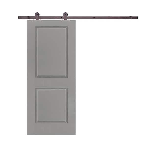 CALHOME 36 in. x 80 in. Light Gray Painted Finished Composite MDF 2 ...