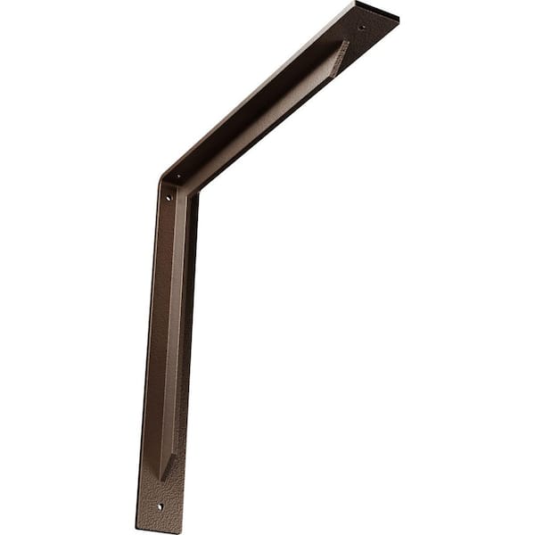 Ekena Millwork 2 in. x 16 in. x 16 in. Steel Hammered Dark Bronze Stockport Bracket