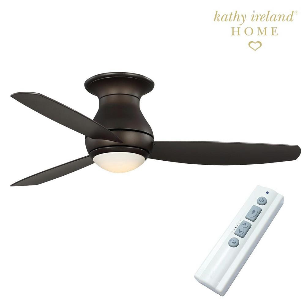 Curva Sky 52 in. Outdoor Oil Rubbed Bronze Ceiling Fan with LED Light and Remote Control -  Kathy Ireland, KICF541