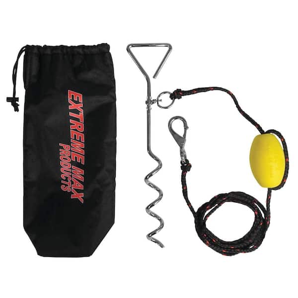 Extreme Max 3006.6826 BoatTector Complete PWC Screw Anchor Kit with Rope, Marker Buoy, and Storage Bag