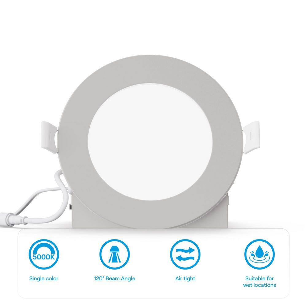 4'' White Aluminum LED Canless Recessed Lighting Kit