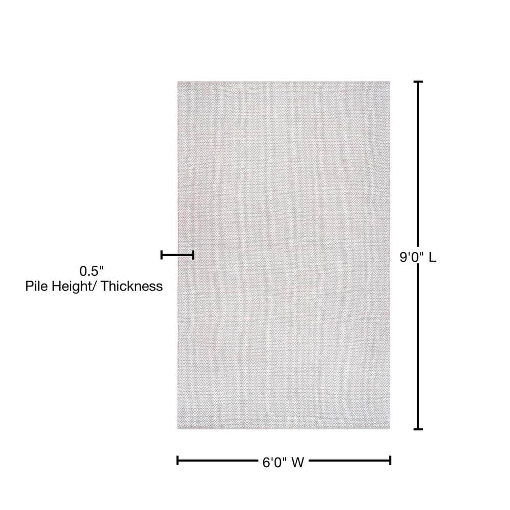 Taupe Geometric Cotton Hand Loomed 6' x 9' Area Rug