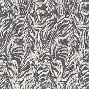 Davy Black Charcoal Zebra Wallpaper