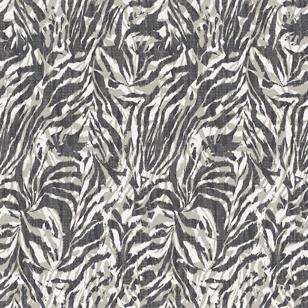 OhPopsi Black Davy Charcoal Zebra Wallpaper Sample