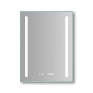 24 in. W x 32 in. H Medium Rectangular Frameless Anti-Fog Wall Bathroom Vanity Mirror in Sliver