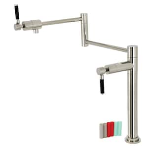 Kaiser Deck Mount Pot Filler Faucet in Polished Nickel