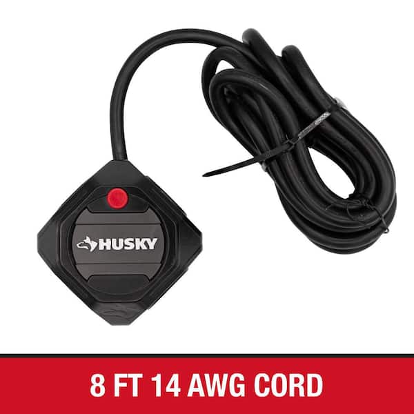 Husky Husky 8 ft. Power Ball Extension Cord with 3-Outlet, 2 USB