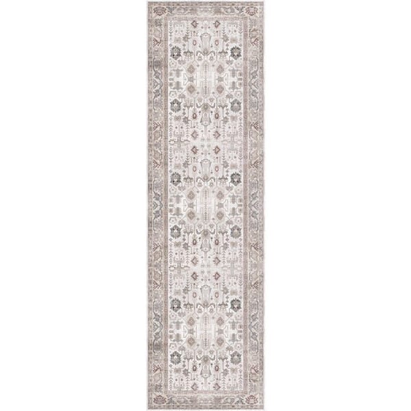 Vintage Home Ivory 2 ft. x 8 ft. Medallion Traditional Runner Area Rug