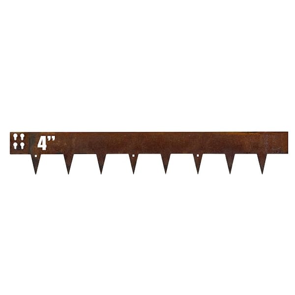 42 in. L x 4 in. H Galvanized Steel Hammer-In Landscape Edging, Metal Garden Border for Lawn & Beds, 1-Pack