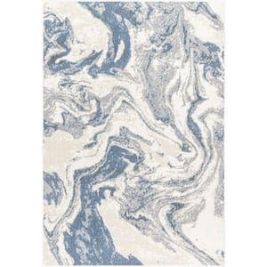Valet Blue/Gray Abstract 2 ft. x 3 ft. Indoor Area Rug