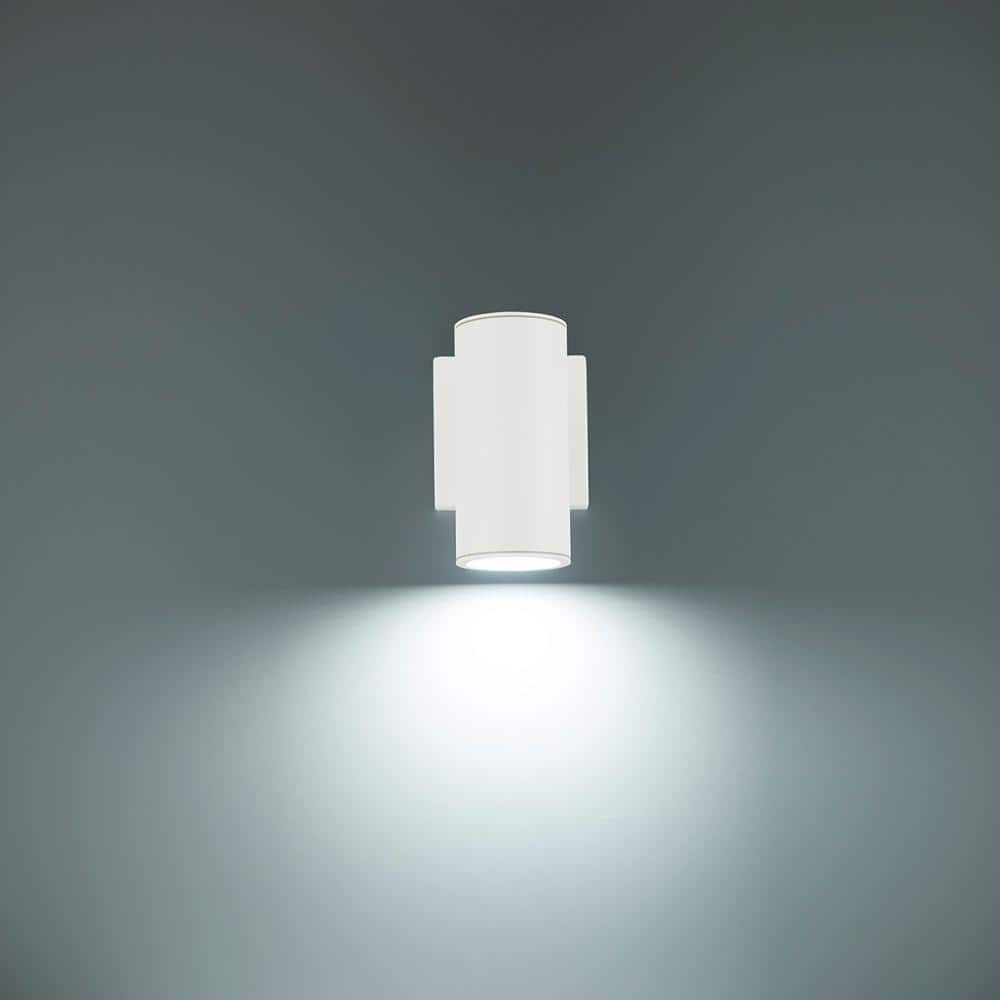 White Acrylic Cylinder LED Wall Sconce with Dimmable Light