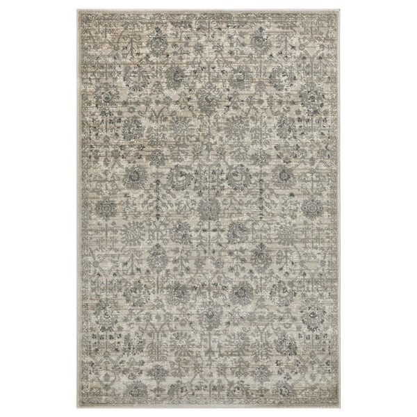 Celena Asheley Cream 5 ft. 3 in. x 7 ft. 3 in. Floral Polypropylene Area Rug