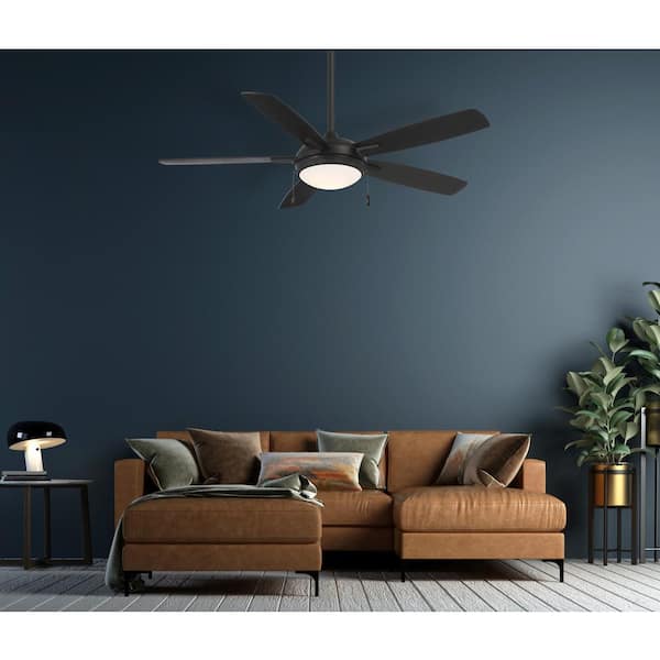 Lun-Aire 54 in. Integrated LED Indoor Coal Ceiling Fan with Light
