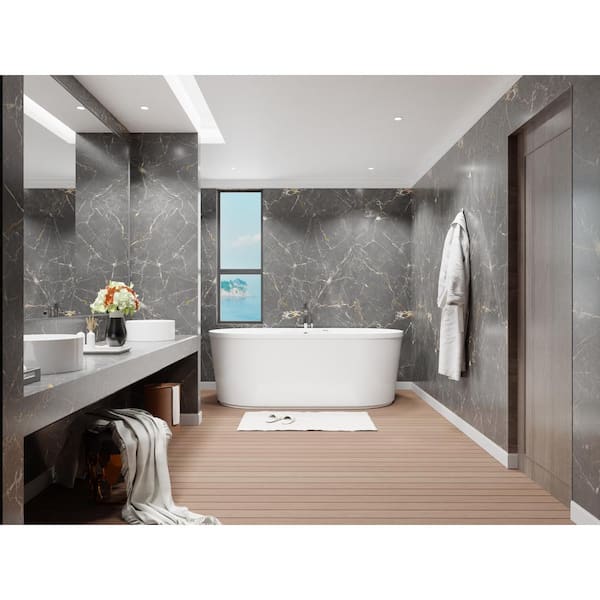 Sofi 67.37 in. x 33 in. Acrylic Flatbottom Whirlpool and Air Bath Tub in White Sofi 67.37 in. x 33 in. Acrylic Flatbottom Whirlpool and Air Bath Tub in White