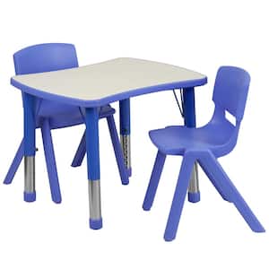 Blue 3-Piece Table and Chair Set