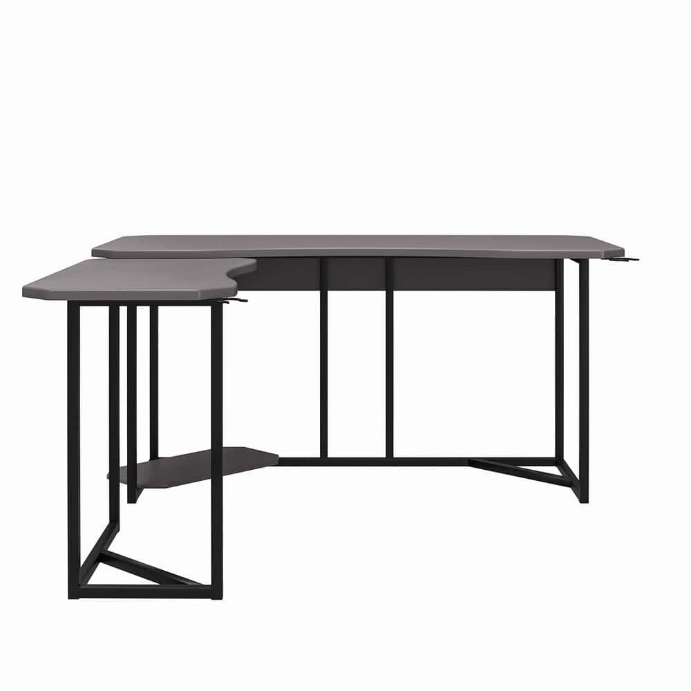 NTENSE Quest 60 in. L-Shaped Gray Gaming Desk with CPU Stand -  6171408COM