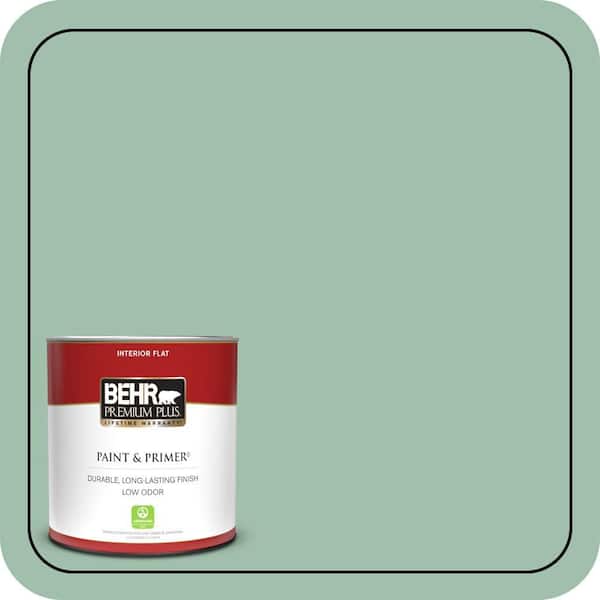 BEHR PREMIUM PLUS 1 qt. #MQ6-13 Spring Reflection Flat Low Odor Interior Paint & Primer
