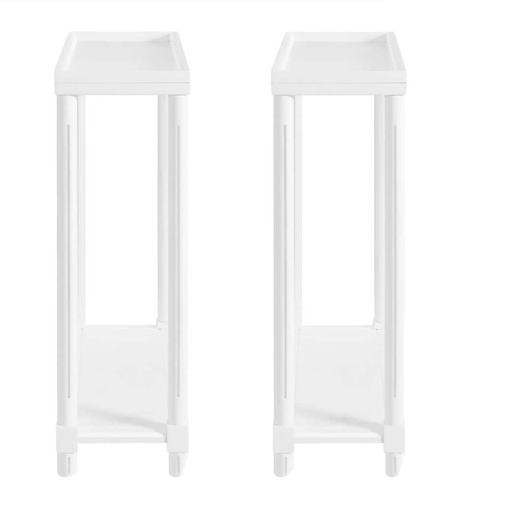 Harrison Compact Solid Wood Side Table in White