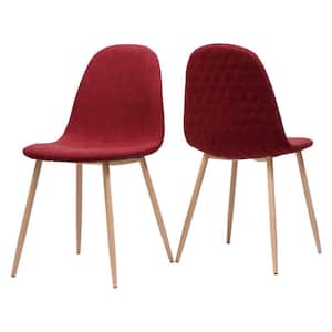 Caden Red Fabric Dining Chairs (Set of 2)