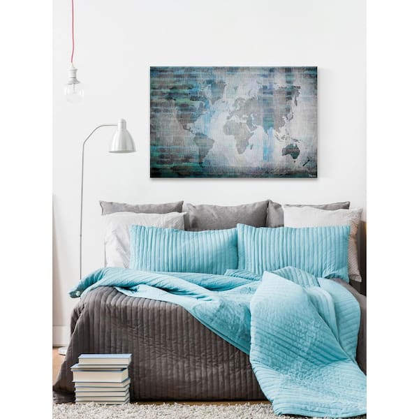 Unbranded 16 in. H x 24 in. W "The World in Blue" by Parvez Taj Printed Canvas Wall Art
