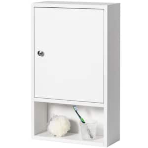 Bathroom Storage Cabinet, 16.5" W x 6.25" D x 27.5" H, 2 Adjustable Shelves Medicine Organizer Storage Furniture, White