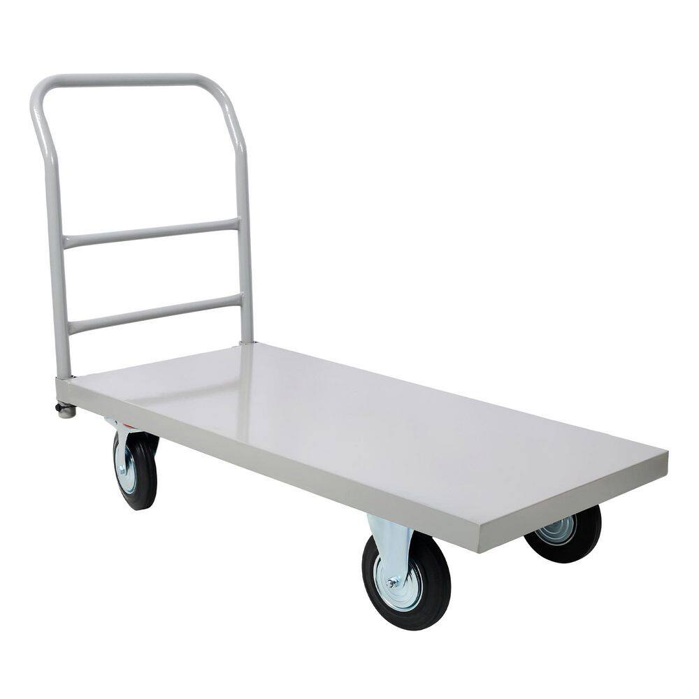 Platform Truck Industrial Flat Dolly Cart with Wheels, 2000 lb. Capacity Flatbed Hand Truck, Smooth Deck Platform Truck