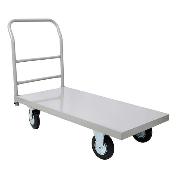 Platform Truck Industrial Flat Dolly Cart with Wheels, 2000 lb. Capacity Flatbed Hand Truck, Smooth Deck Platform Truck