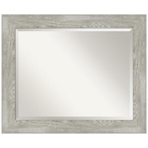 Medium Rectangle Distressed Grey Beveled Glass Modern Mirror (28 in. H x 34 in. W)
