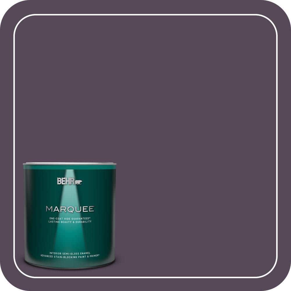 BEHR MARQUEE 1 qt. #M100-7 Deep Merlot Semi-Gloss Enamel Interior Paint ...