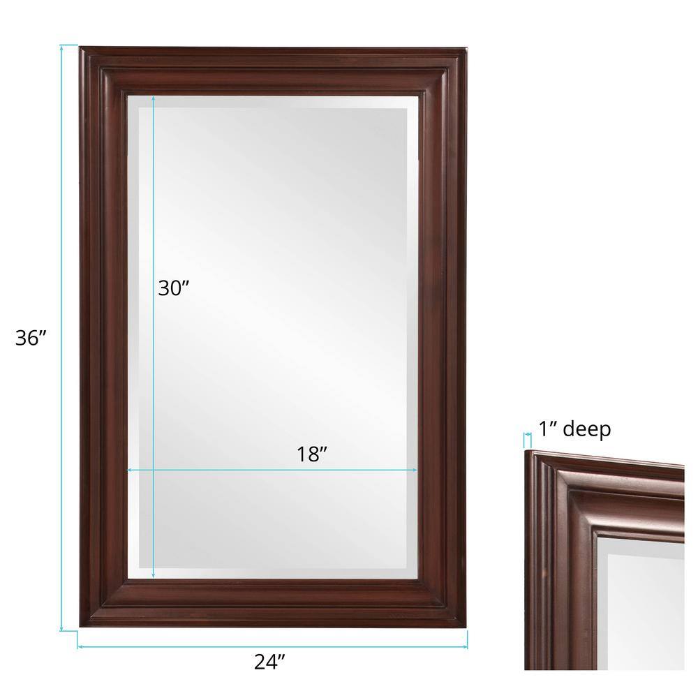 George Chocolate Brown Wood Framed Full Length Mirror