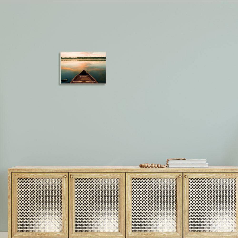 Warm Sunrise Canoe Lake Reflection MDF Wood Wall Art, 15 x 10