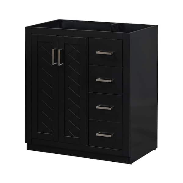Unbranded 30 in. W x 17 in. D x 33 in. H Bath Vanity Cabinet without Top in Black