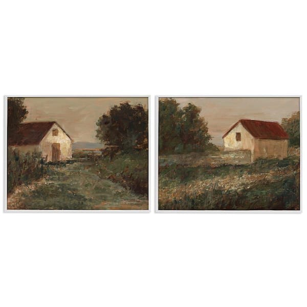 Traditional Country Farmland by Ethan Harper 2 Pieces White Framed Nature Giclee Art Print 24 in. x 30 in.