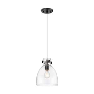 Innovations Newton Bell 100-Watt 1 Light Brushed Brass Shaded Pendant ...