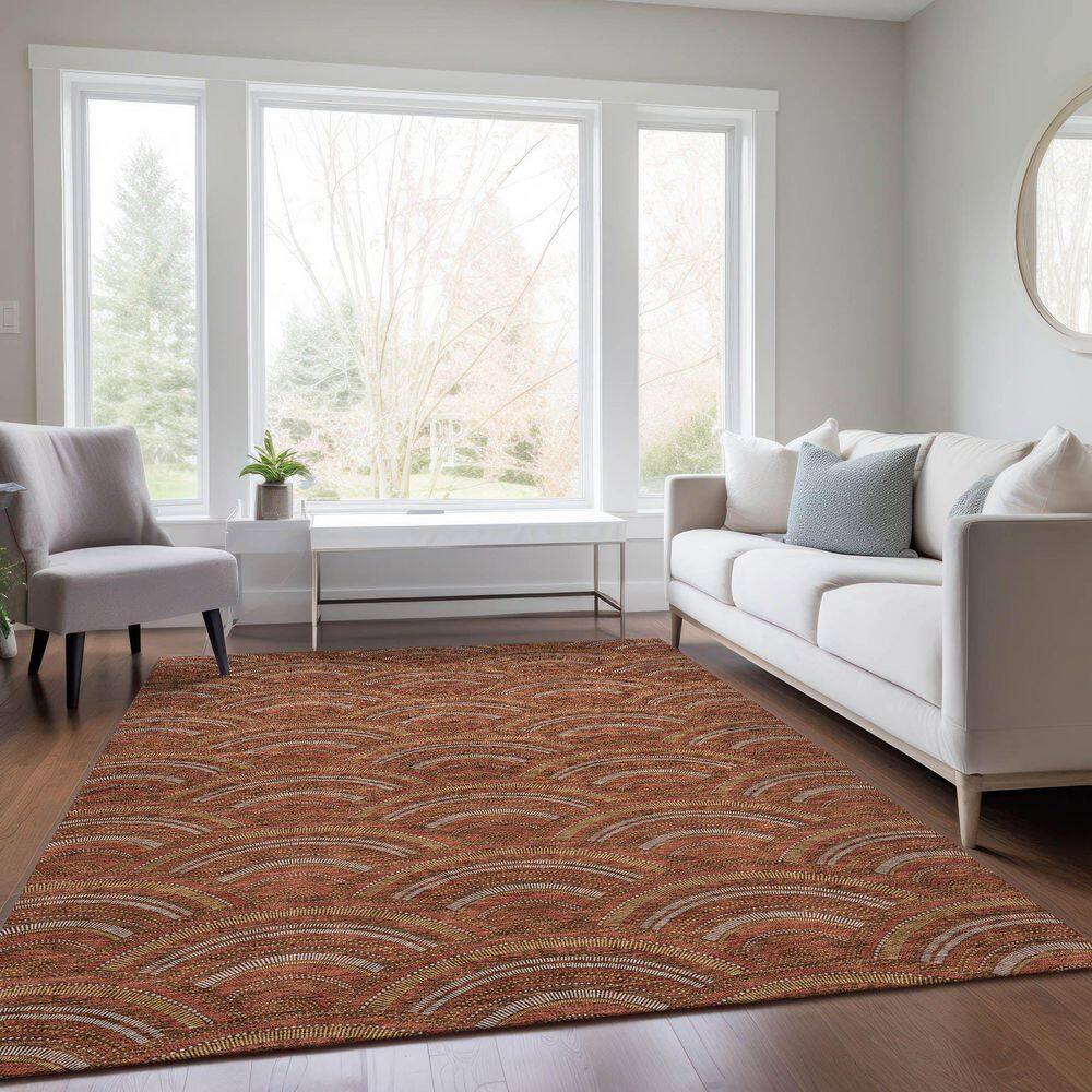 Paprika Synthetic Rectangular Indoor/Outdoor Rug 3 ft x 5 ft