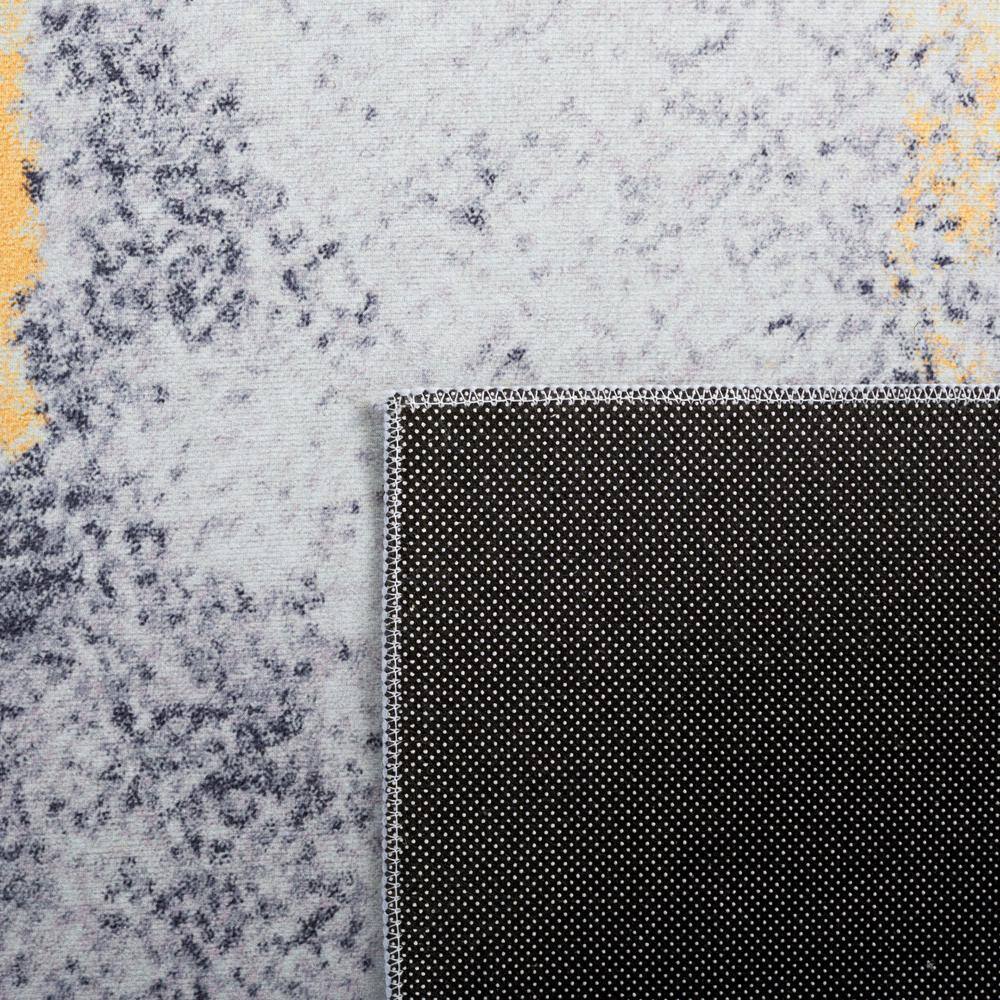 Tacoma 4' x 6' Gray and Gold Synthetic Area Rug