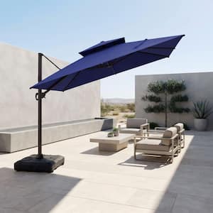 afw patio umbrella PURPLE LEAF Outdoor 11 Feet Round for Pool Grey Rust and Corrosion.6 Koa Round All Weather and