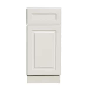LaPort Assembled 12x34.5x24 in. Base Cabinet with 1 Door and 1 Drawer in Classic White
