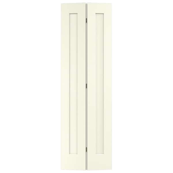 JELD-WEN 24 in. x 80 in. Madison Vanilla Painted Smooth Molded Composite Closet Bi-fold Door
