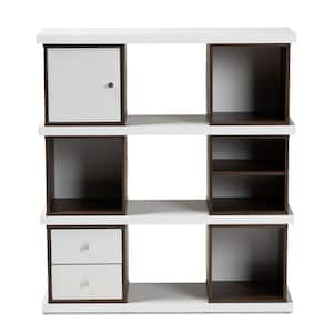 Rune White and Walnut Bookcase