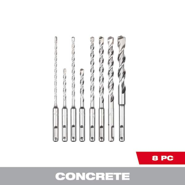 Milwaukee 2 Cutter SDS Plus Carbide Hammer Drill Bit Set 8 Piece