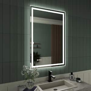 24 in. W x 36 in. H Rectangular Frameless LED Light Anti-Fog Wall Bathroom Vanity Mirror in Polished Crystal