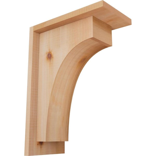 Ekena Millwork 5-1/2 in. x 10 in. x 14 in. Western Red Cedar Huntington Smooth Corbel with Backplate