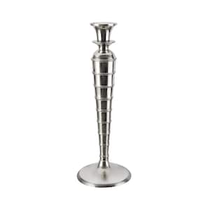 4-1/2 in. Dia x 12-3/4 in. Height, Nickel Aluminum Solid Candle Holder, Table Decorative Candle Stand.